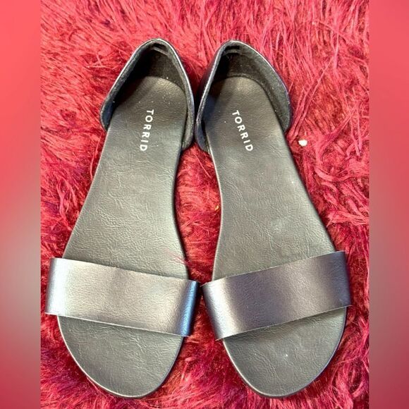 Torrid Plus Size - D'Orsay Open Toe Flat Sandals Sz 10.5W - Picture 2 of 8
